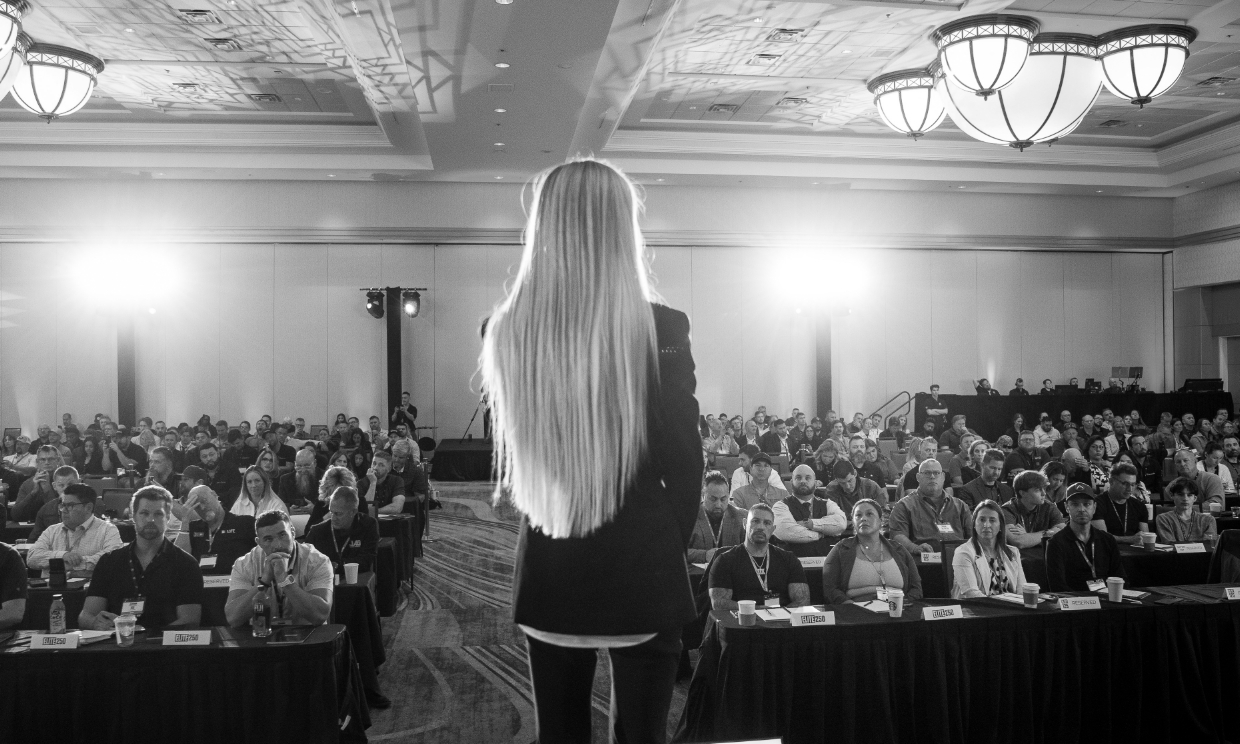 Natalie Dawson looking out at the audience